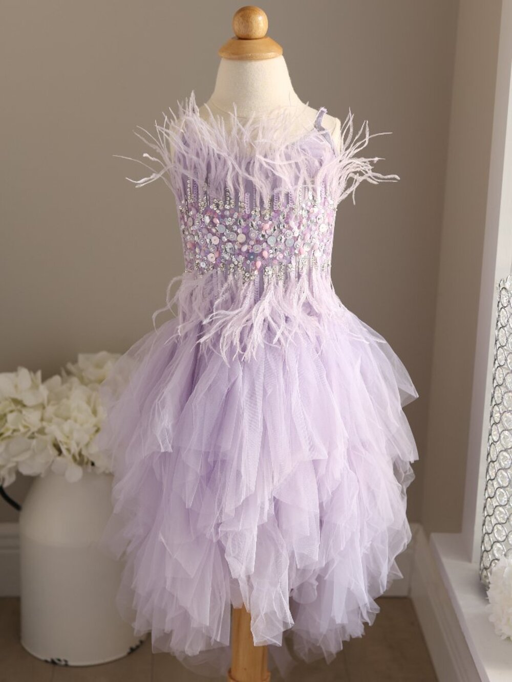 Tutu Du Monde Lilac Purple Tulle Dress Serena Feathered Special Occasion NWT